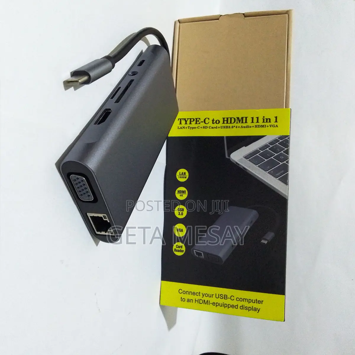 Usb Hub 11-in-1 Vga, Lan, 4 Usb, Sd Card, Hdmi And Type-c Hub