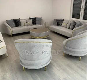 Palatial Sectional Sofa Set With Oval Table.