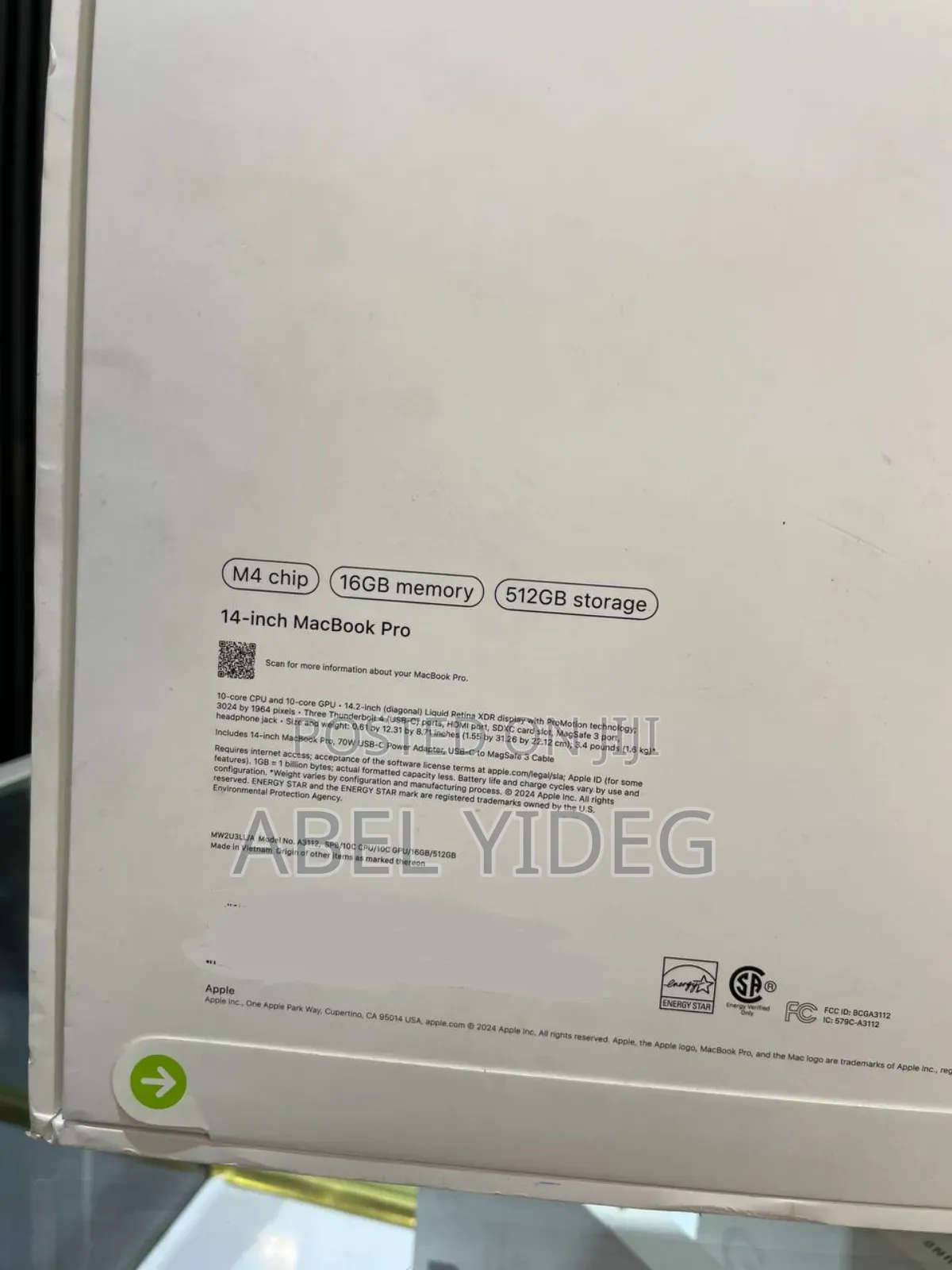 New Laptop Apple MacBook Pro 16GB Apple M4 Pro SSD 512GB