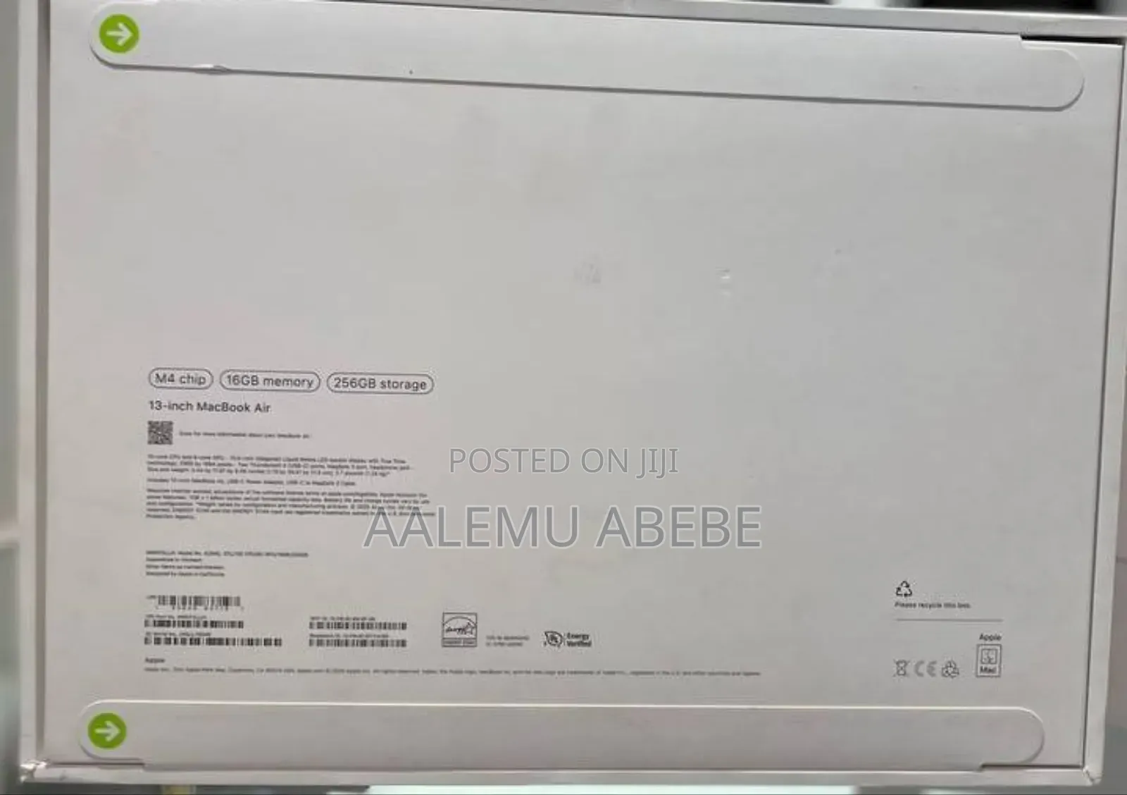 New Laptop Apple MacBook Air 16GB Apple M4 SSD 256GB