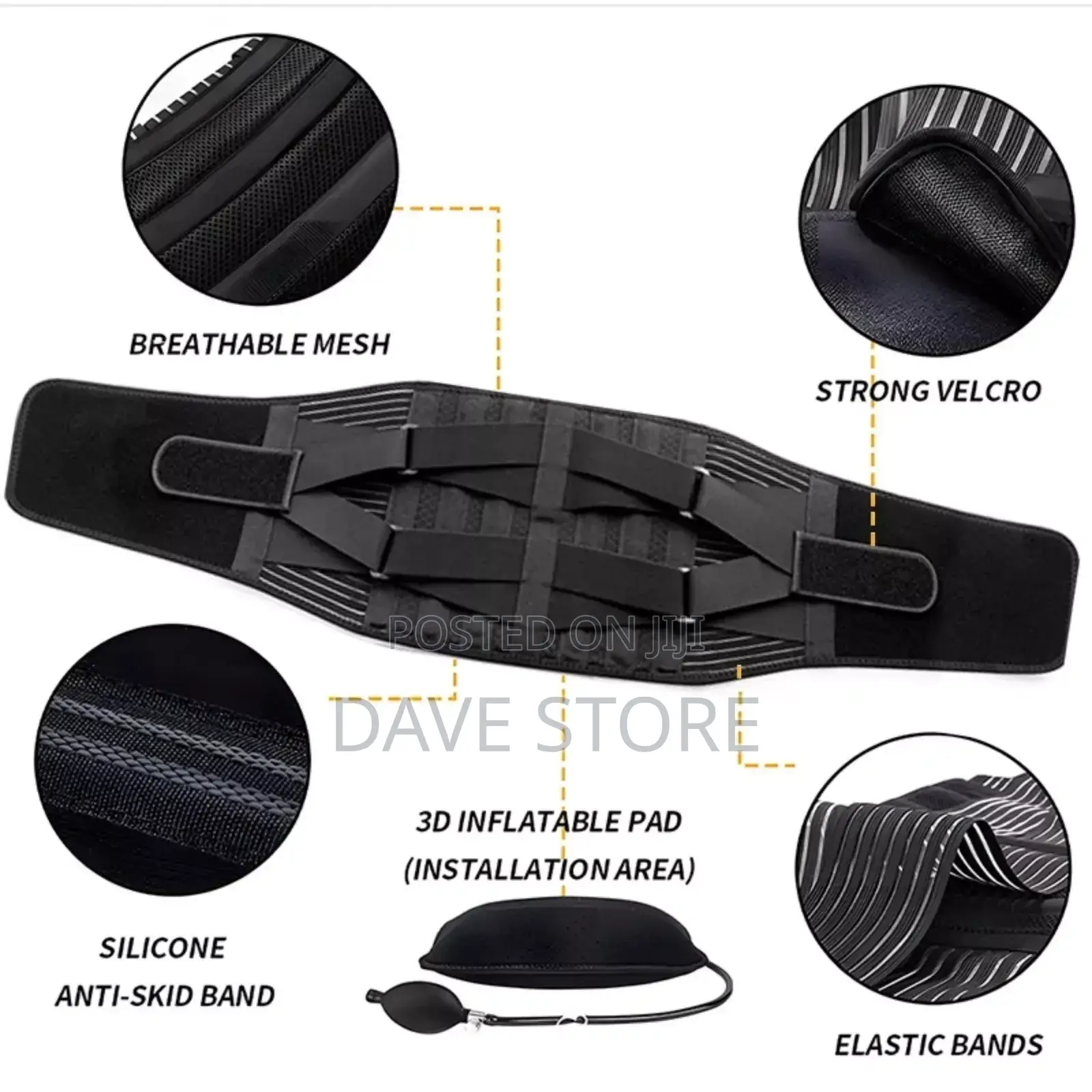 Lumbar Back Support Belt Lower Back Brace የጀርባ እና የወገብ