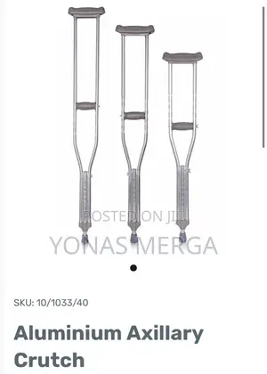 Walking Adjustable Crutches, Silver