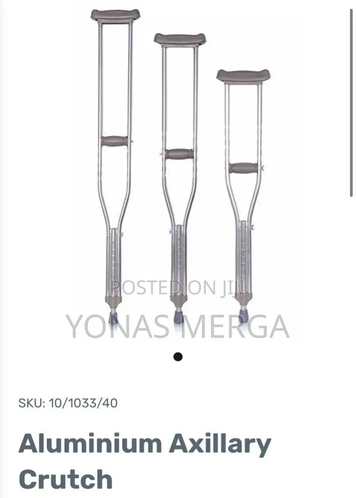 Walking Adjustable Crutches, Silver