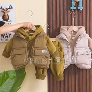 Cardigan Pant and Vest With Warm Hoodie Top 3 Piece Set 1-5