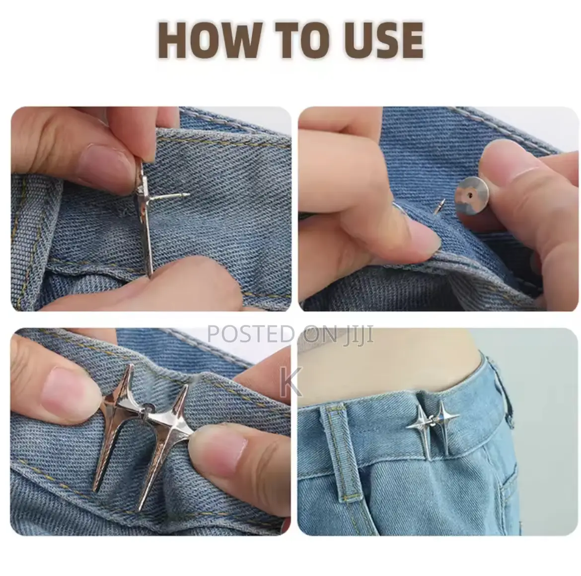 Cross Star Adjustable Trousers Buckles for Jeans
