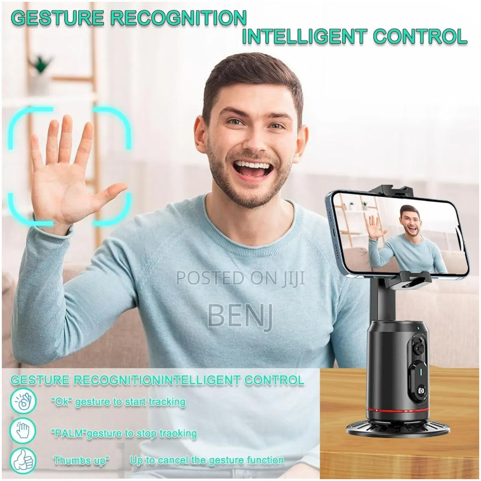 Q02 Auto 360 Smart Face Tracking Holder | Rc | Rechargable