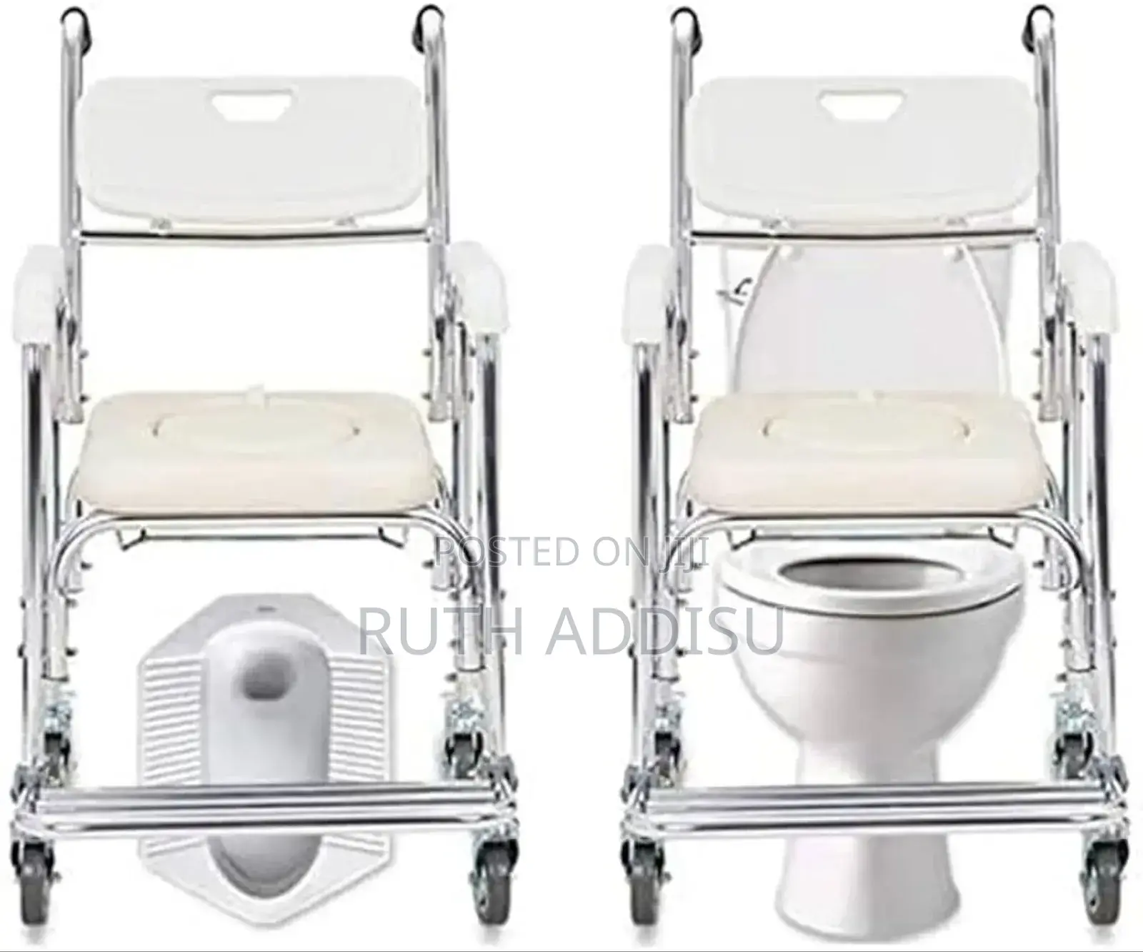 Portable With Toilet Seat Commode Wheel Chair Can Seat On