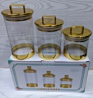 3 Pcs Set Acrylic Canister (የጥራጥሬ ማስቀመጫ)