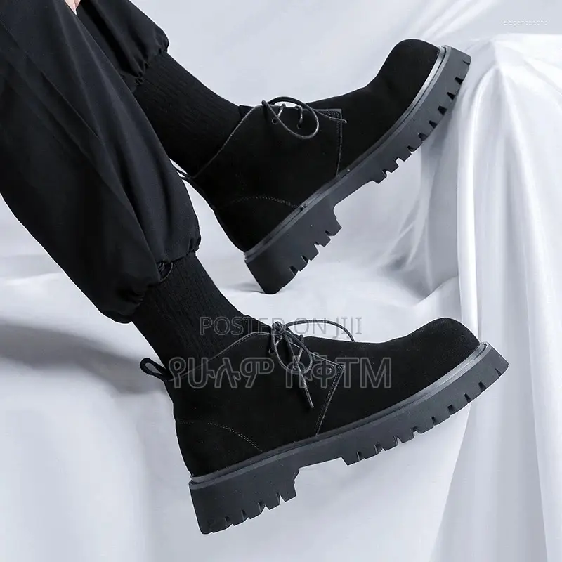 Original Bristish Round Toe ‘Triple Black’ Mid Suede Shoes