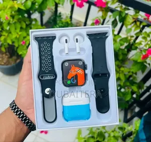 Pink የሴት ስማርት ሰዓት ከairpods እና 2 STRPS