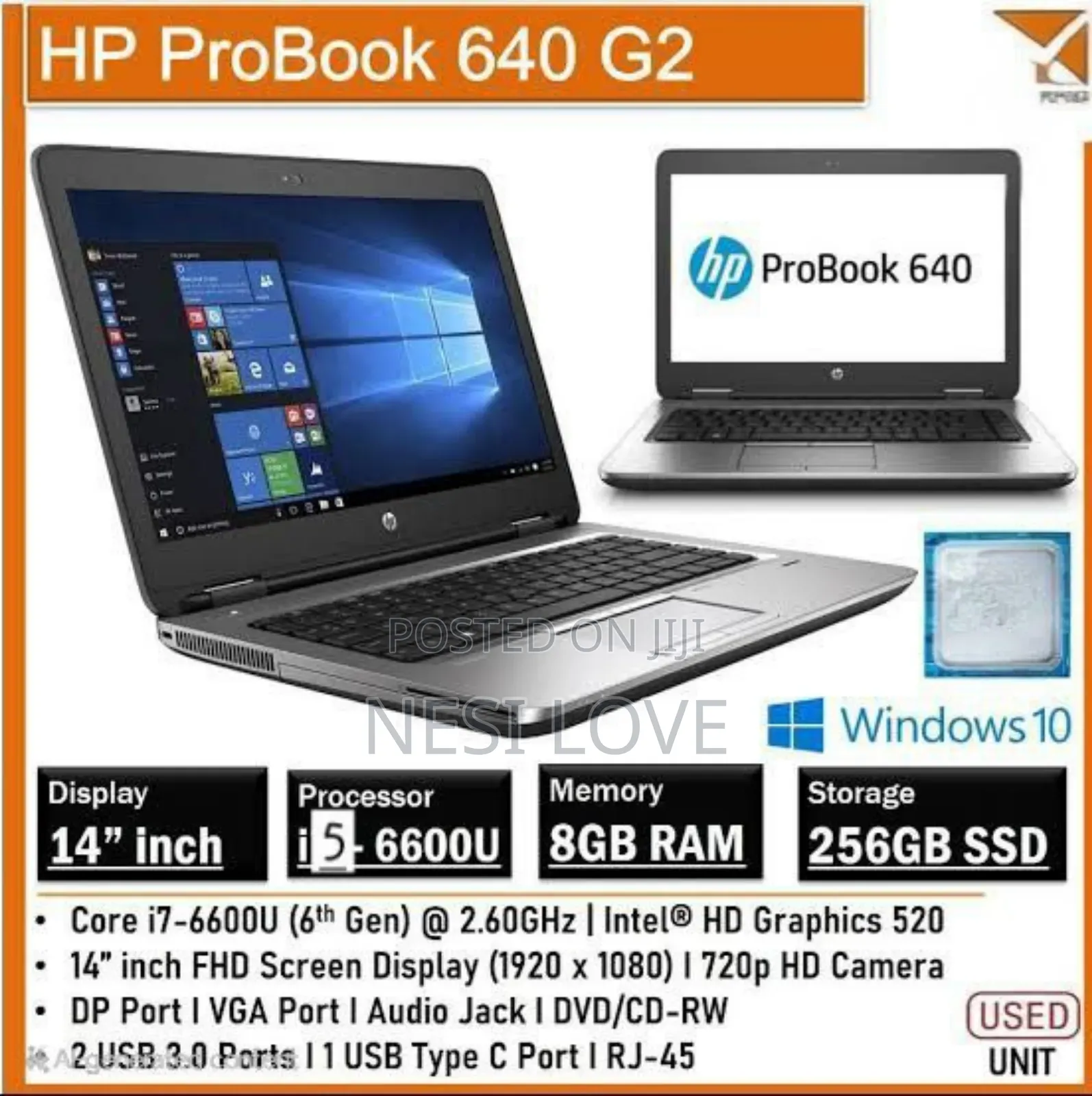 New Laptop HP ProBook 640 G2 8GB Intel Core i5 SSD 256GB