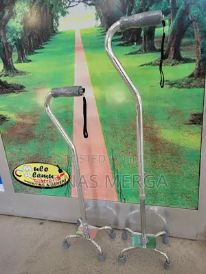 Walking Stick أإkr921 Curved Handle Large Four Legged Cane