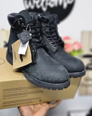 Timberland Black Lather Boots Master Quality Shoes for You