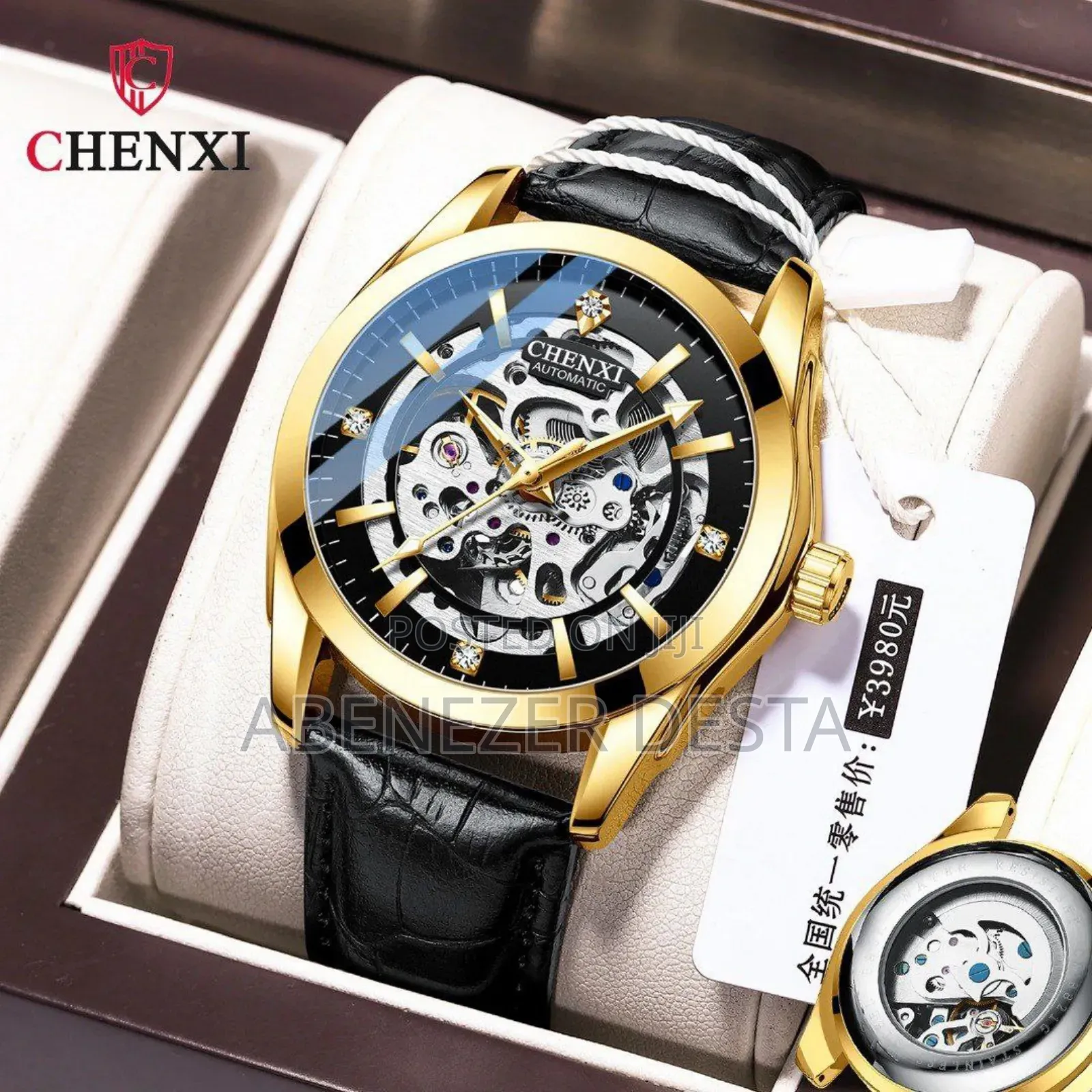 Chenxi Men Automatic Mechanical Watch Tourbillon Movement