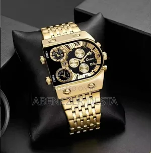 Top Brand Oulm Full Gold Steel Quartz Wrist Watch 3 Time