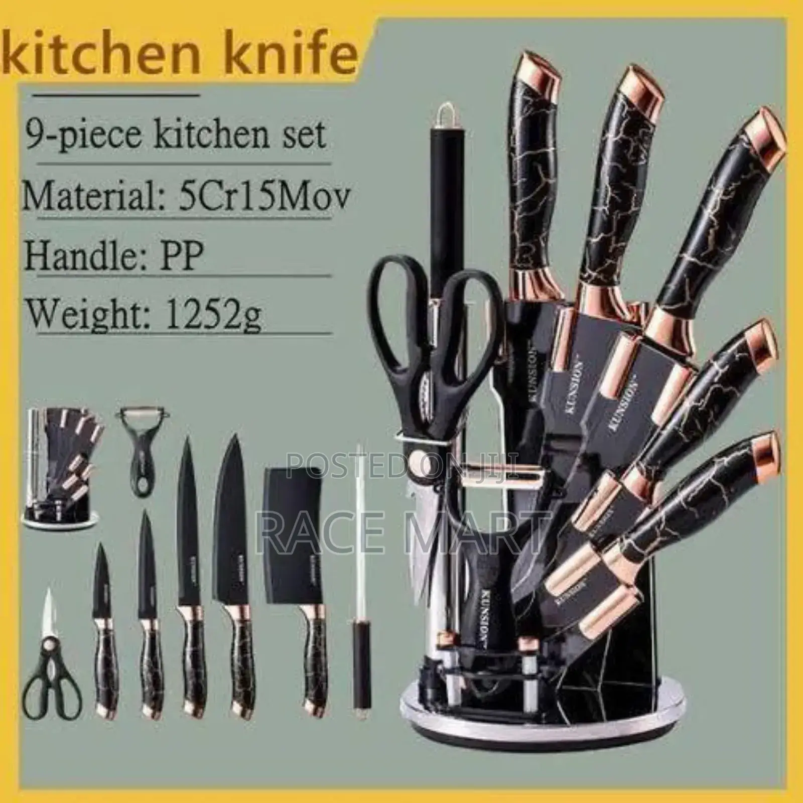 9 Piece Stainless Steel Knife Set