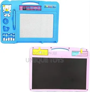 2-in-1 Double Sided Slate Board, Whiteboard Blackboard