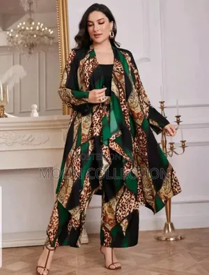 Leopard Print Spliced Floral 2-Piece Set 2 Piece Set