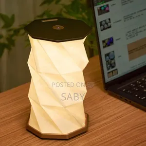 Natural Wood Twist Hexagon Led Desk Lamp
i