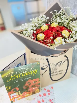 Flower And Ferrero Chocolate Gift Package