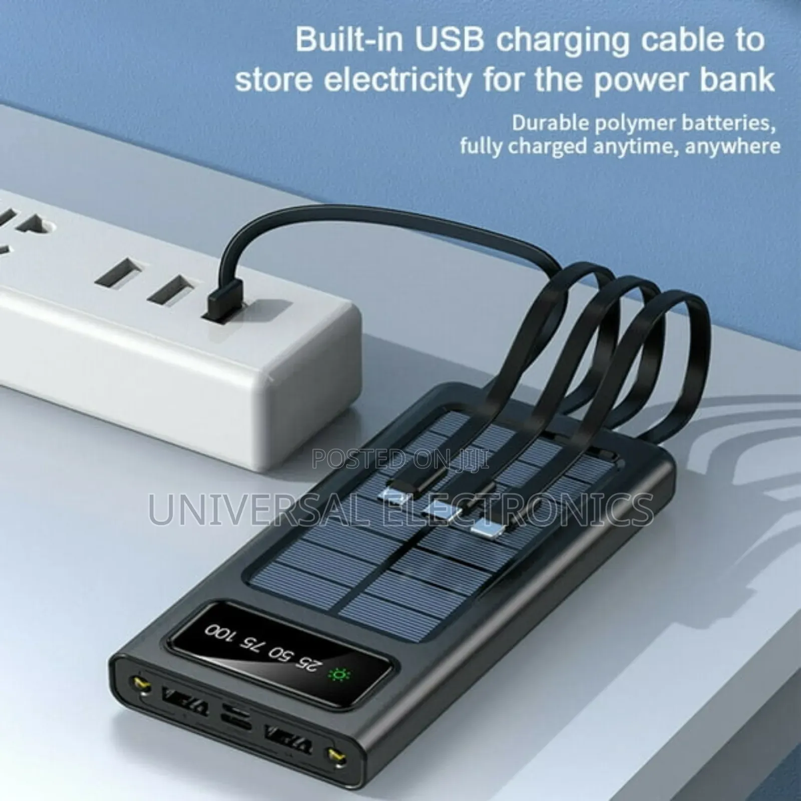 Universal Compatible + Dual Led Flashlight in ሶላር ፖወር Bank