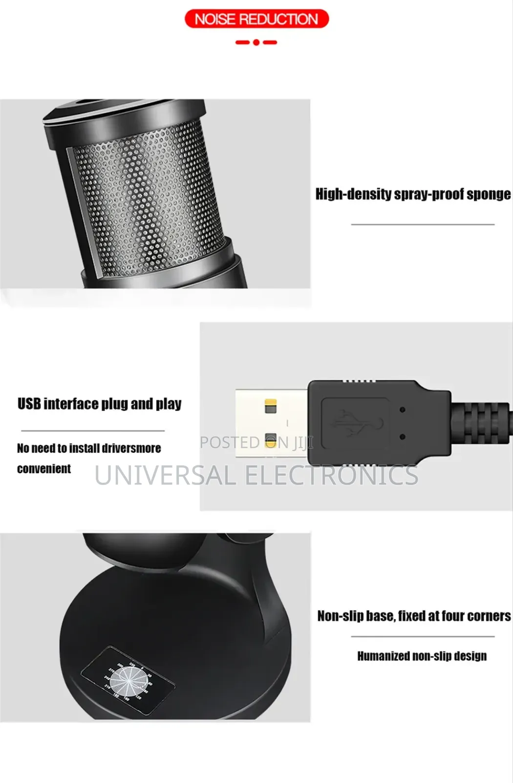 Plug Play RGB Microphone for Pc, Gaming Voice Recording