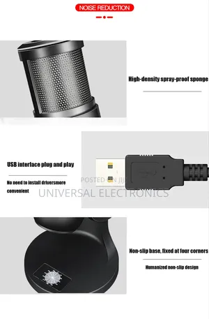 Plug Play RGB Microphone for Pc, Gaming Voice Recording