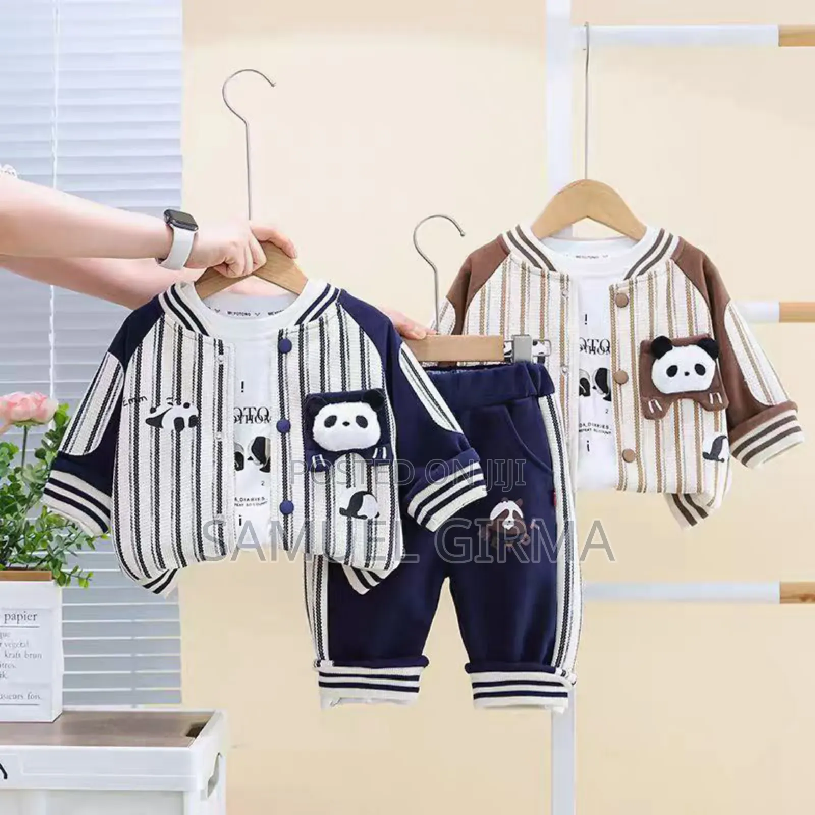 Casual Cotton Pant, Coat and Tshirt 
Color: Brown and Blue
