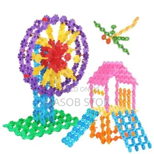 Colorful Snowflake Stem Interlocking Building Blocks / መጫወቻ