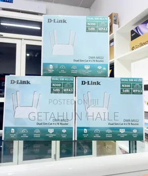 D-Link DWR-M922 Dual Sim Routers (2 Simcard የሚቀበል ባለ 4 እንቴና