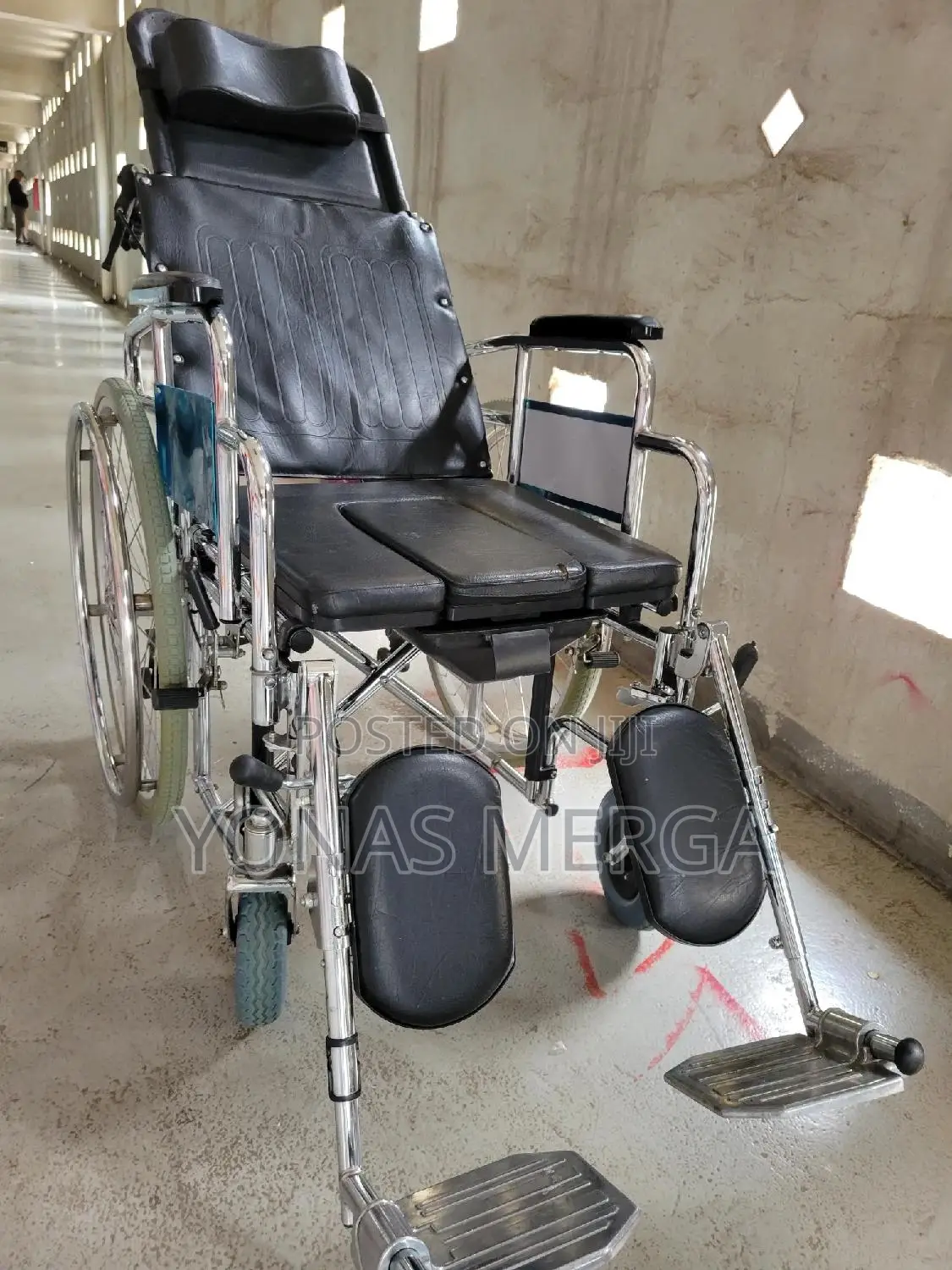 Toilet Wheelchairل毌x1pcs Hopkin Reclining Commode Wheelchair