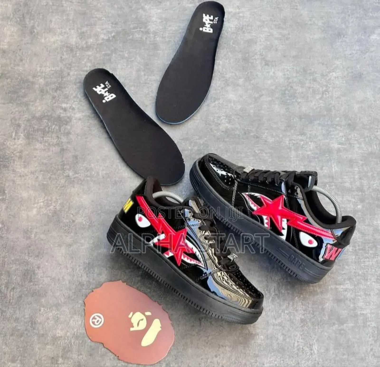 A Bathing Ape Bape-Sta ‘Shark’ “Triple Black’ Men’S Shoes