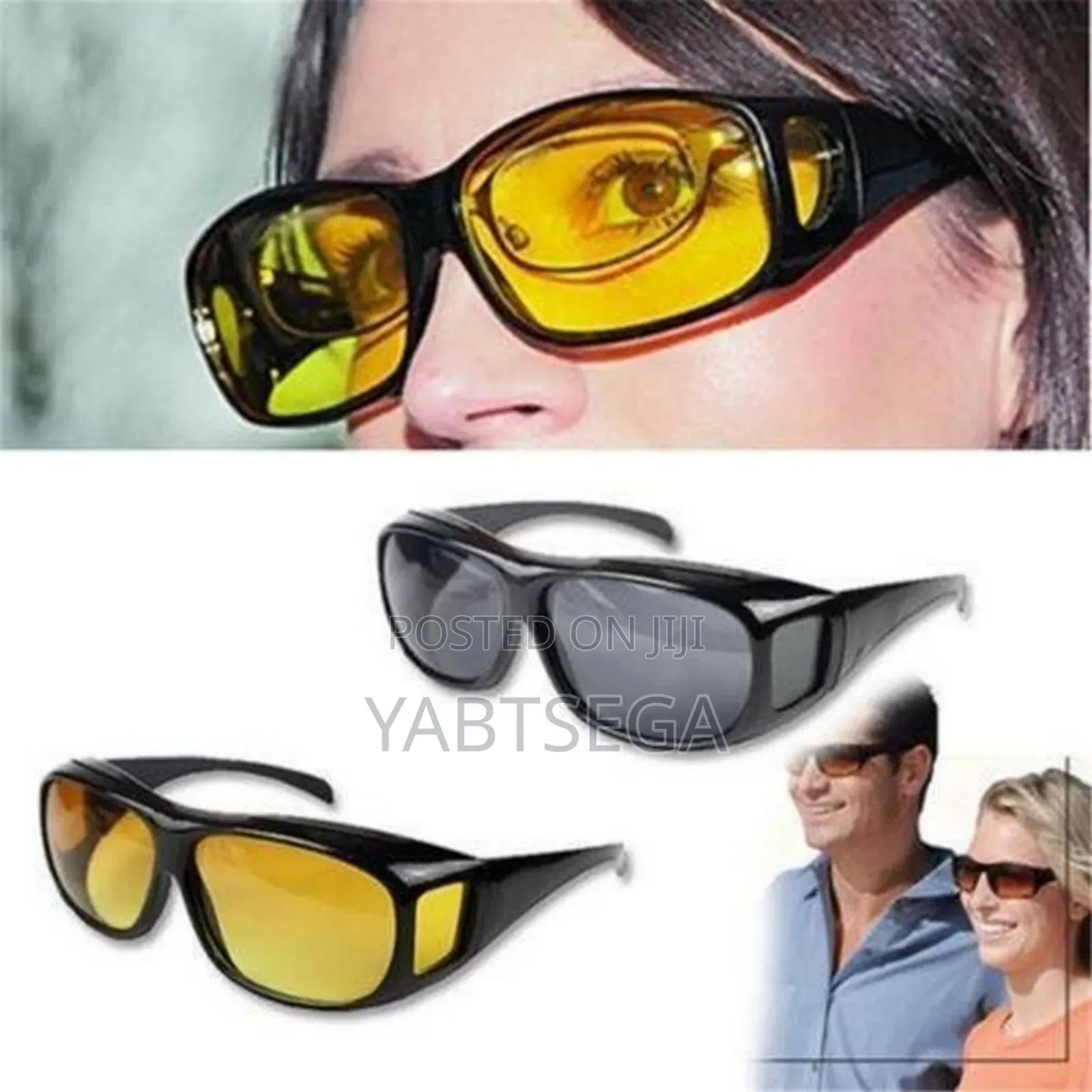 ሁለት በአንድ የያዘ የመኪና መነፀር Day Night Vision Driving Glasses 2pcs