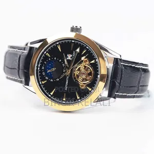 Aokulasic Men's Hollow Leather Automatic Luxury Watch