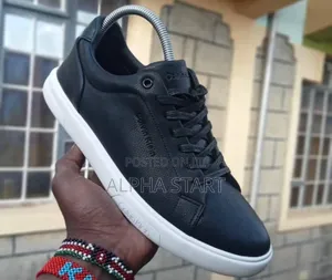 Calvin Klein Ck ‘Black/White’ Genuine Leather Men’S Shoes