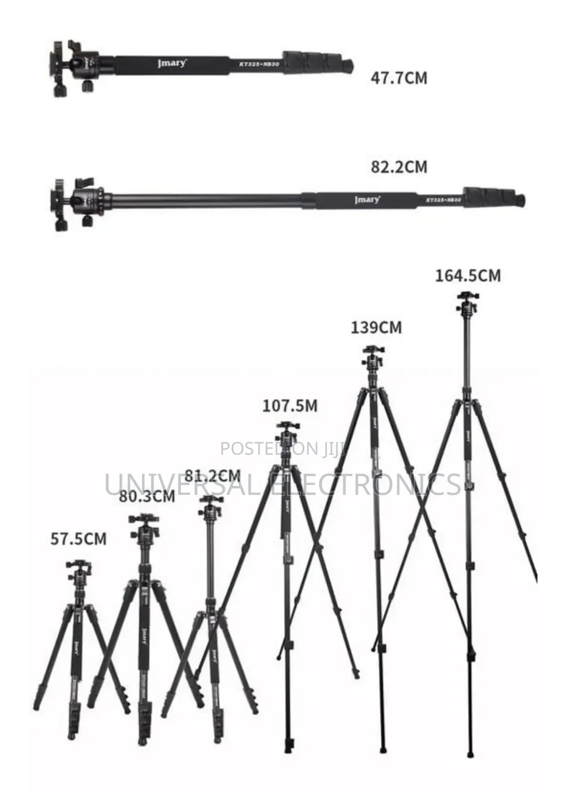 Jmary 2-in-1 Aluminum Alloy Tripod With Panoramic Ball Head