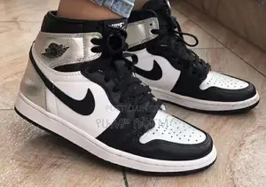 Original Air Jordan 1 Retro Hi ‘Silver Toe’ Men’S Shoes