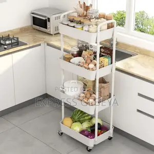 Movable Kitchen Rack ተንቀሳቃሽ የዕቃ መደርደሪያ