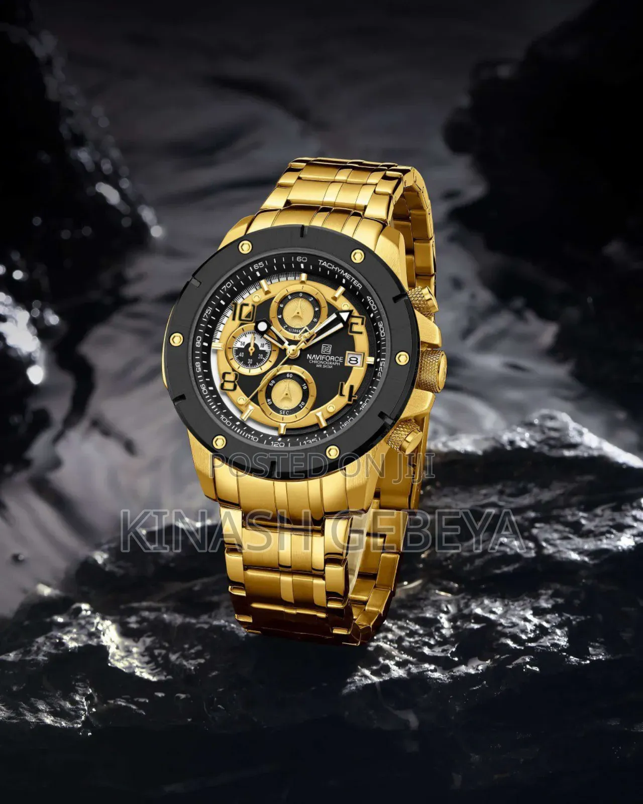 Navi Force Stainless Steel Band Watch