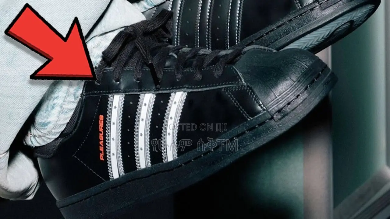 Pleasure X Adidas Superstar ‘Black/Silver/Red’ Men’S Shoes