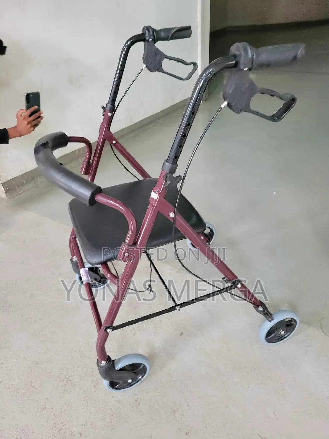 Walker+Chair||Steel Frame Supports Up To150kg,Red Bmzdddly-2