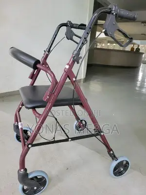 Walker+Seat Chair~Angel Mobility Tri-Walker With Seat -Black
