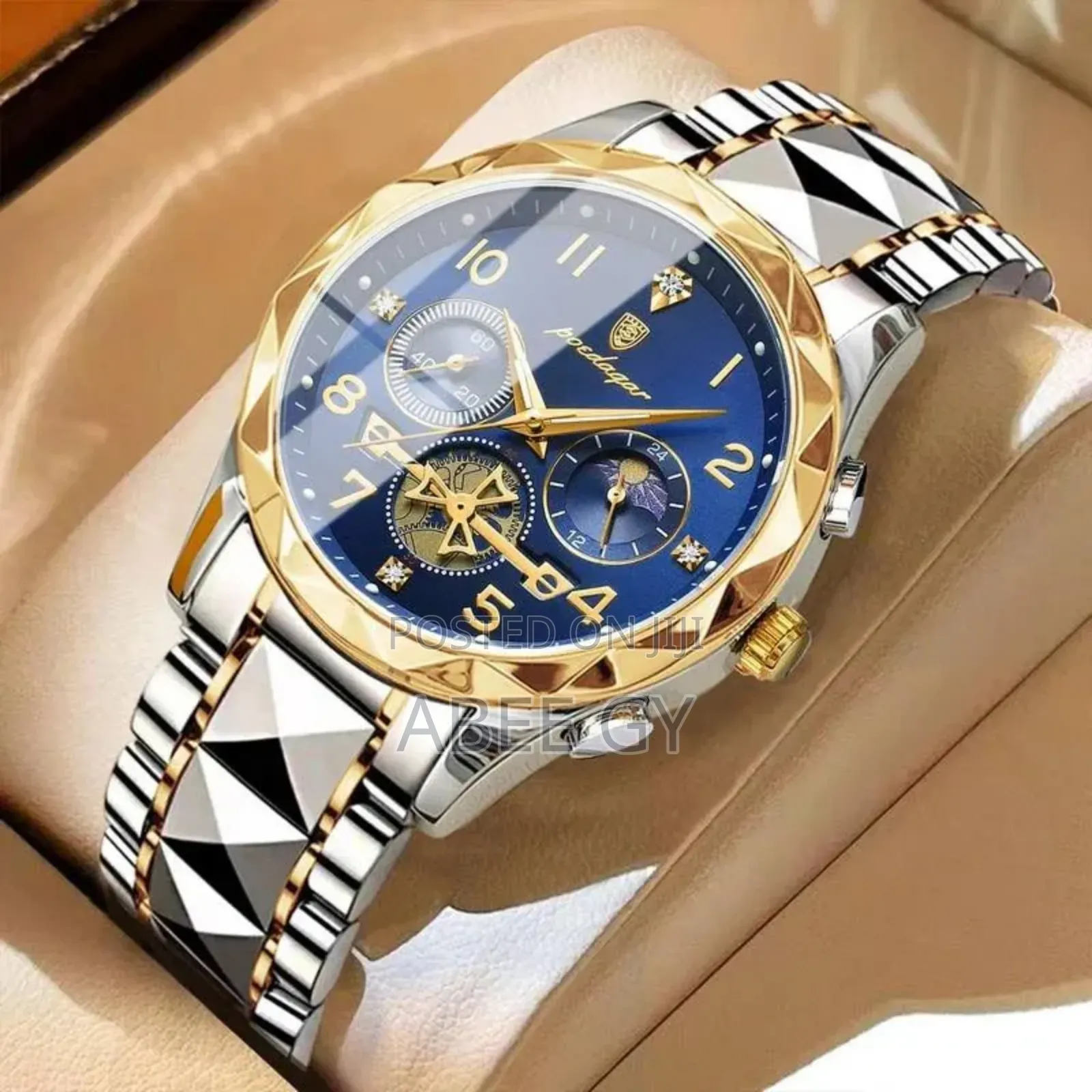 Poedagar Men Wristwatch Stainless Steel Mens Sports Quartz
