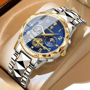 Poedagar Men Wristwatch Stainless Steel Mens Sports Quartz
