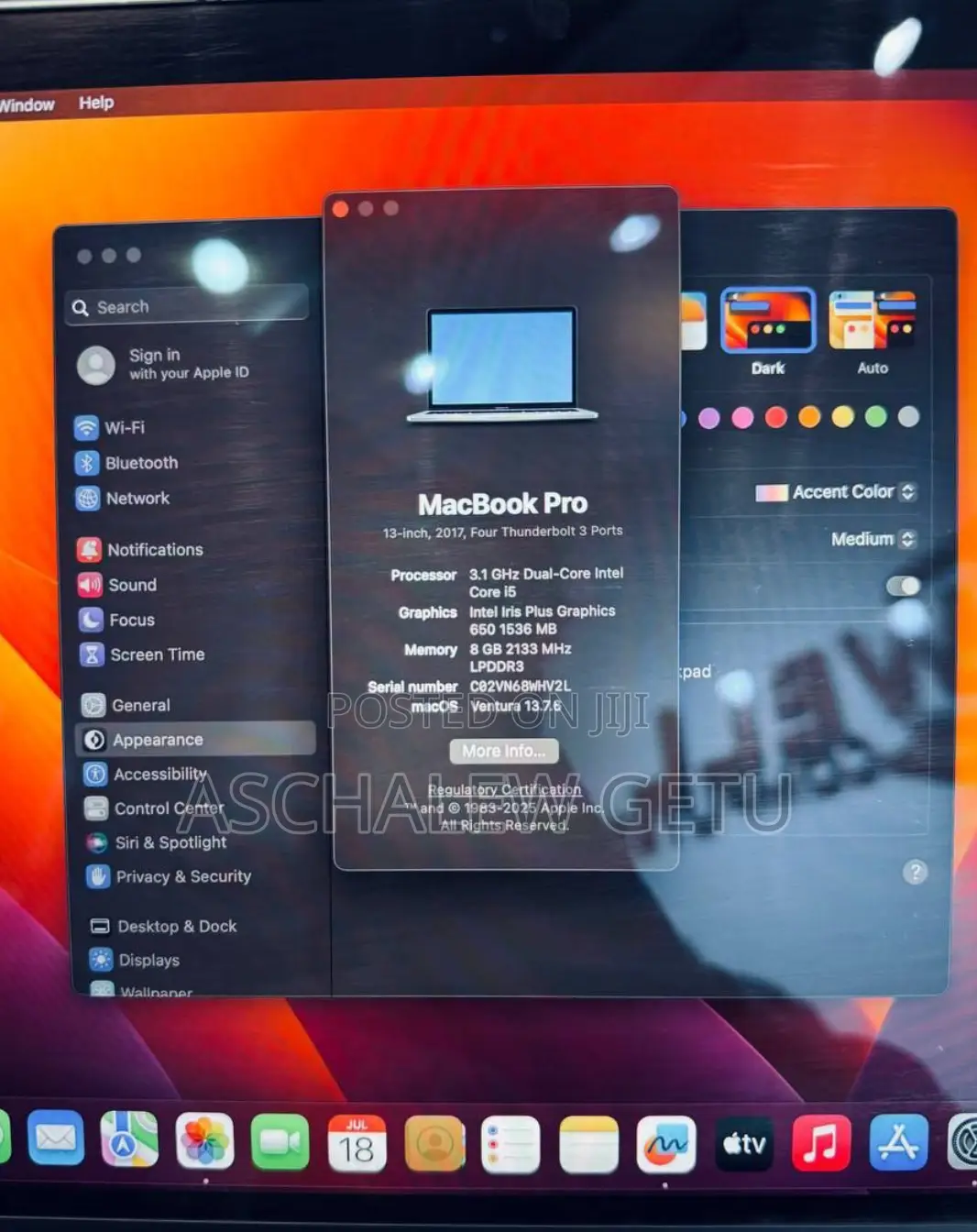 New Laptop Apple MacBook Pro 2017 8GB Apple M1 SSD 256GB