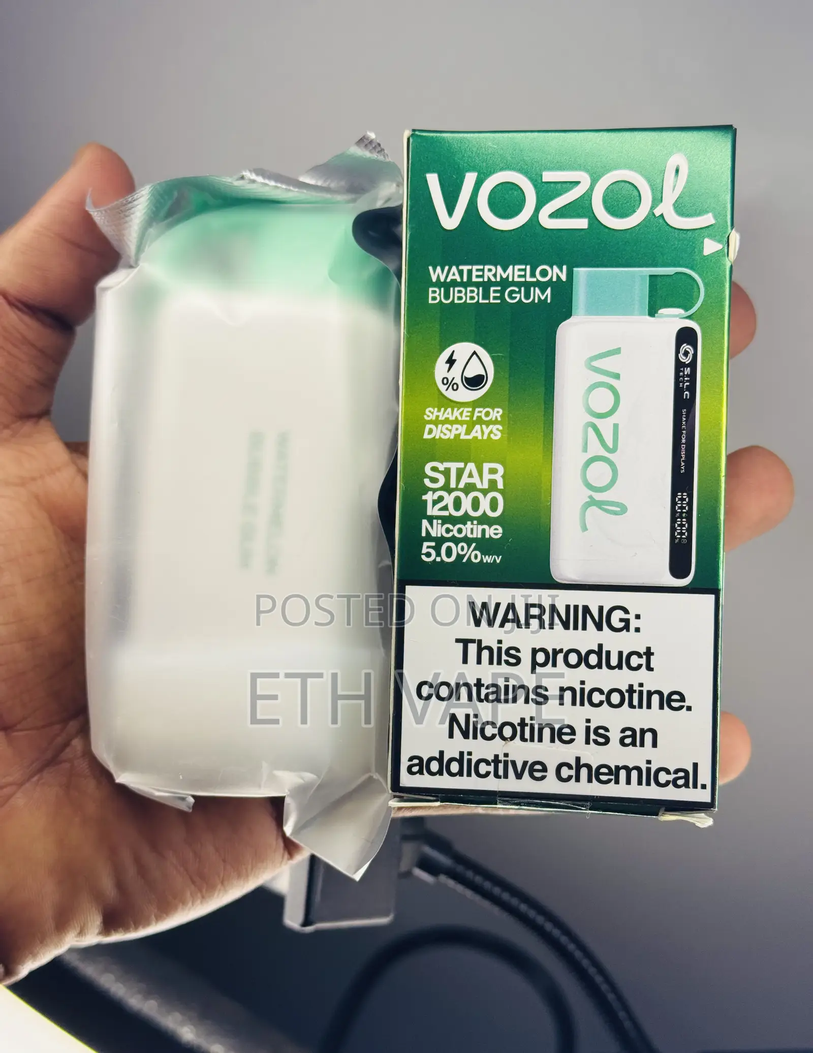 Vozol 12,000 Puff With Watermelon Bubble Gum Flavor