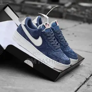 Air Force 1 Navy Blue Suede Sneakers