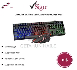 Linmony Gaming Keyboard and Mouse With RGB Backlight K-20