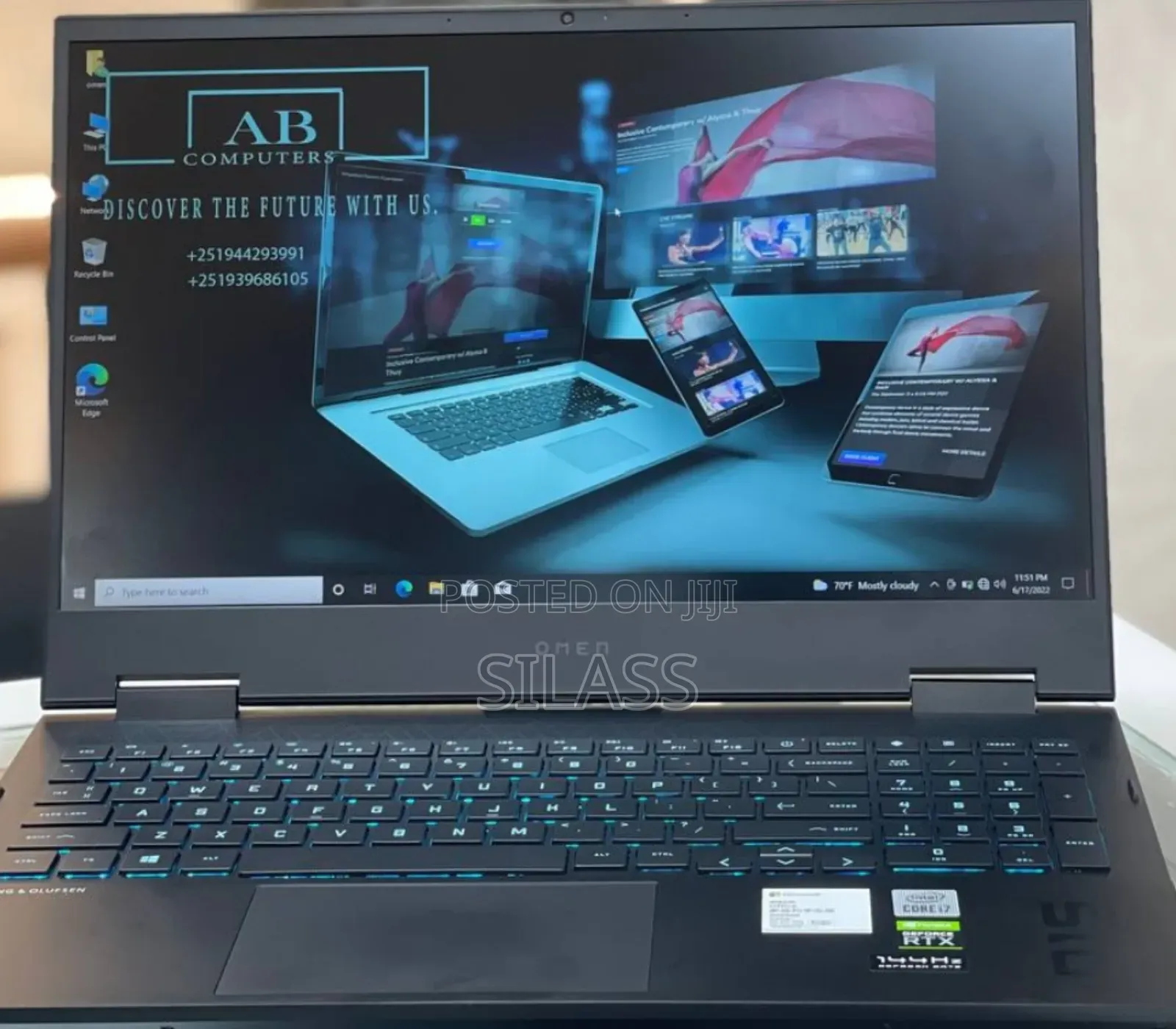 New Laptop HP Omen 15 16GB Intel Core i7 SSD 1T