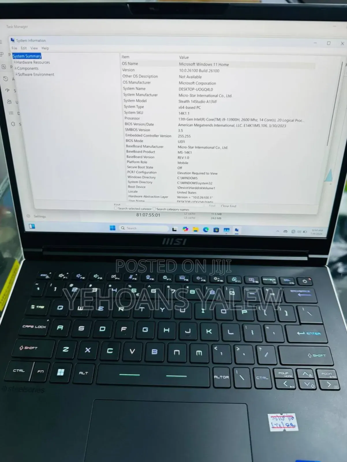 New Laptop MSI 16GB Intel Core I9 SSD 1T